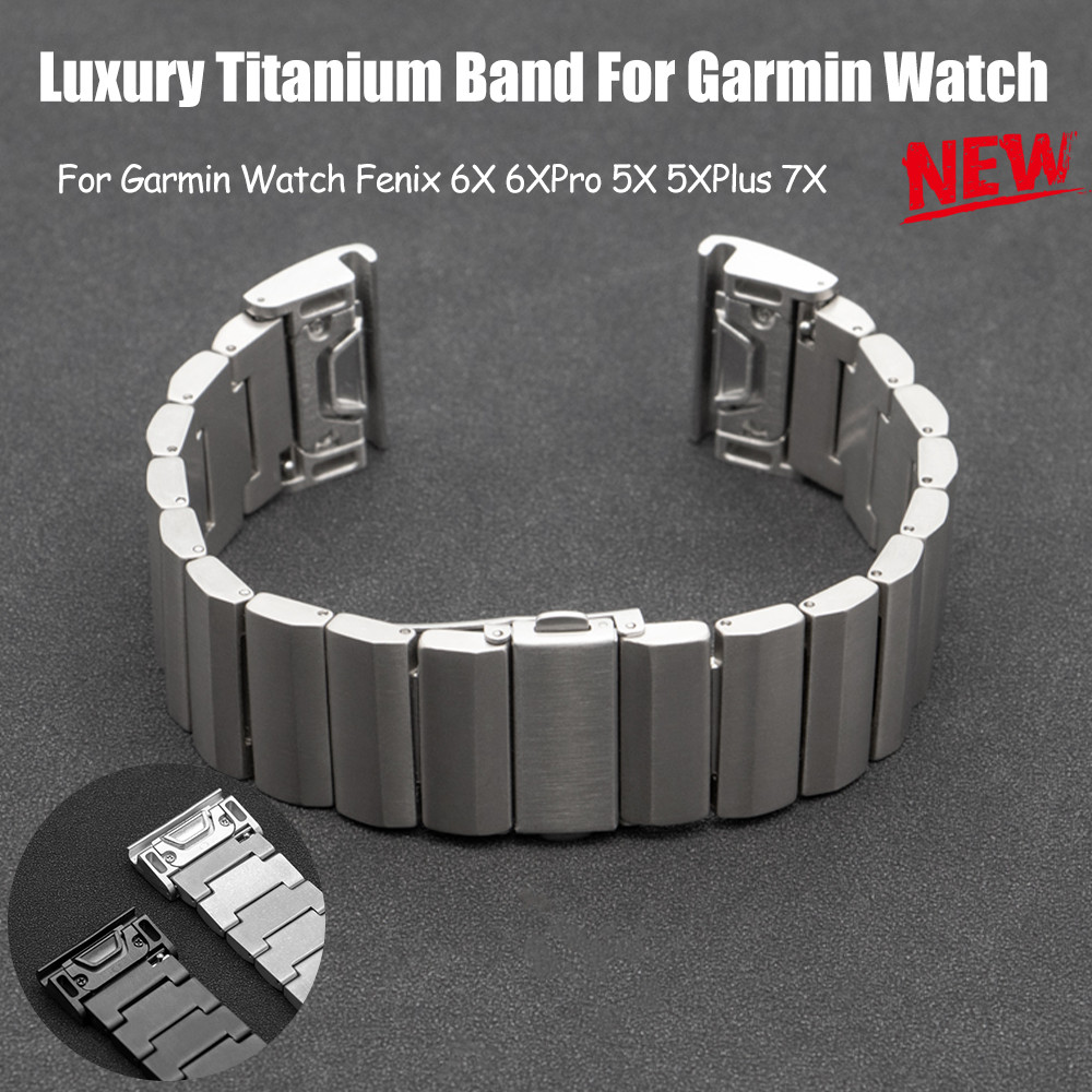 สายนาฬิกาข้อมือไทเทเนียม หรูหรา สําหรับ Garmin Watch Fenix 6X 6XPro 5X 5XPlus 7X 26 มม. Garmin Desce