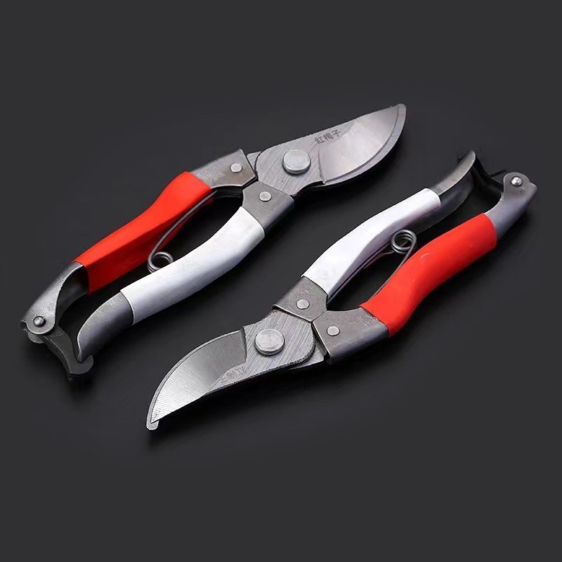 ปลีก/ส่ง กรรไกรตัดแต่งกิ่งไม้ ปากโค้ง ด้ามจับนุ่ม พร้อมใช้งาน ใบมีดผลิตจากสแตนเลส