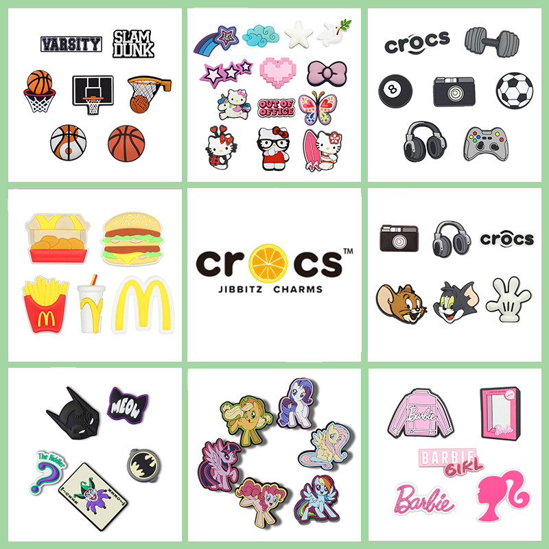 Jibbitz crocs charm set หัวเข็มขัดรองเท้า 2024 สไตล์ใหม่ การ์ตูนน่ารัก ของสะสม รองเท้า อุปกรณ์เสริม