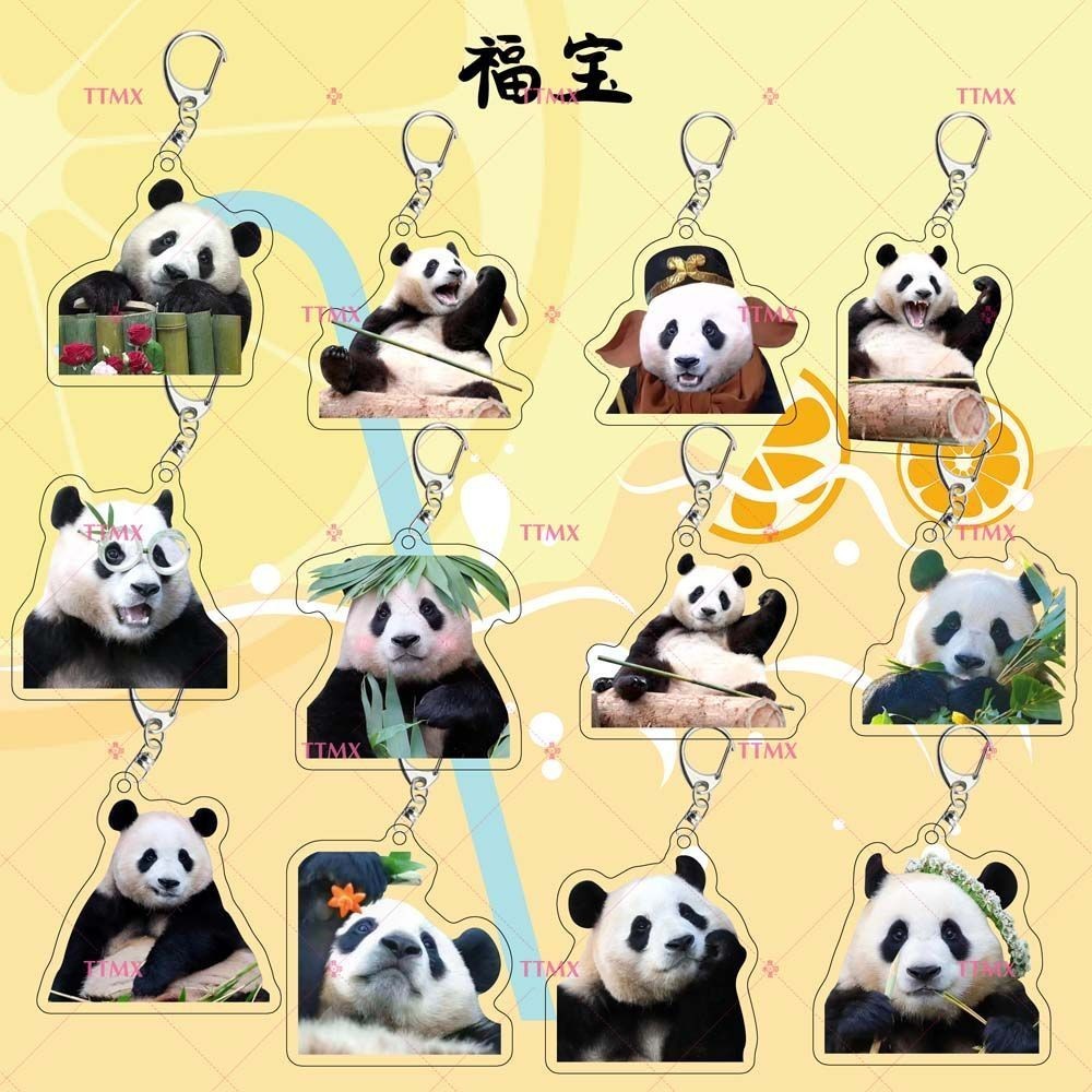 Fubao FUBAO พวงกุญแจอะคริลิค จี้รูปแพนด้า สมบัติแห่งชาติ สไตล์สร้างสรรค์