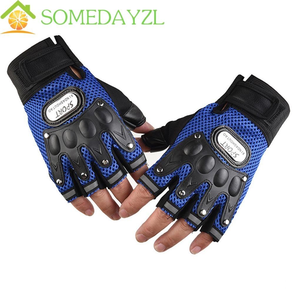 Somedayzl ถุงมือครึ่งนิ้ว ระบายอากาศ กันลื่น สําหรับผู้ชาย เล่นกีฬา ขี่จักรยาน