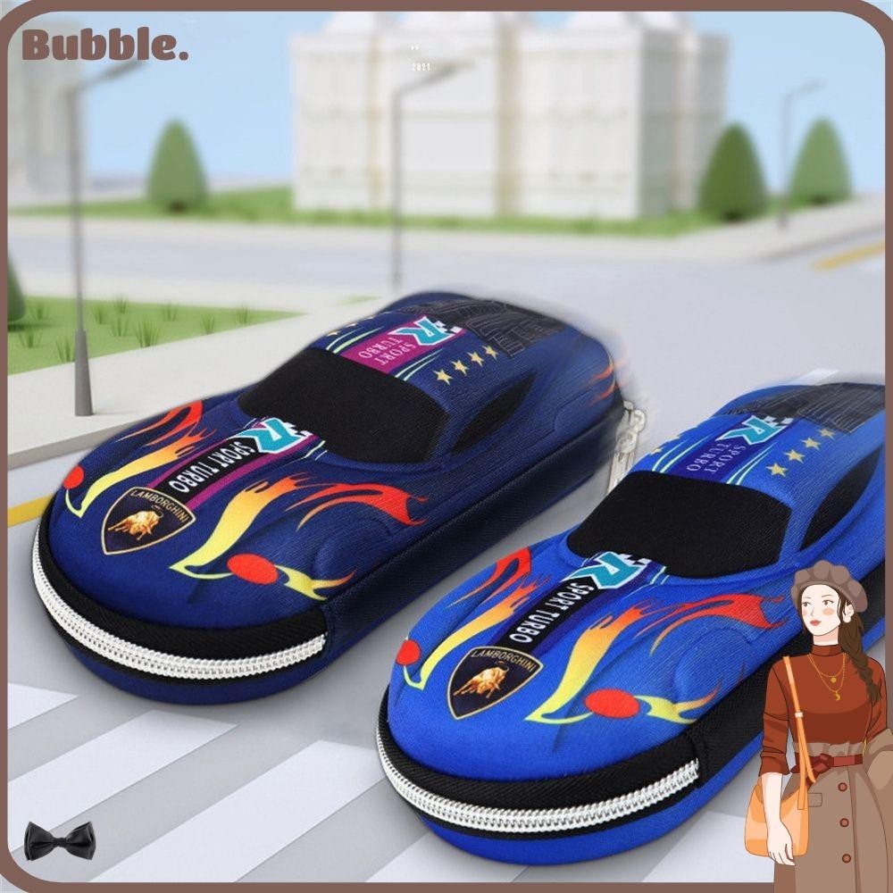 Bubble กระเป๋าดินสอ กันน้ํา ขนาดใหญ่ จุของได้เยอะ ลายการ์ตูนรถยนต์ สําหรับเด็กผู้ชาย