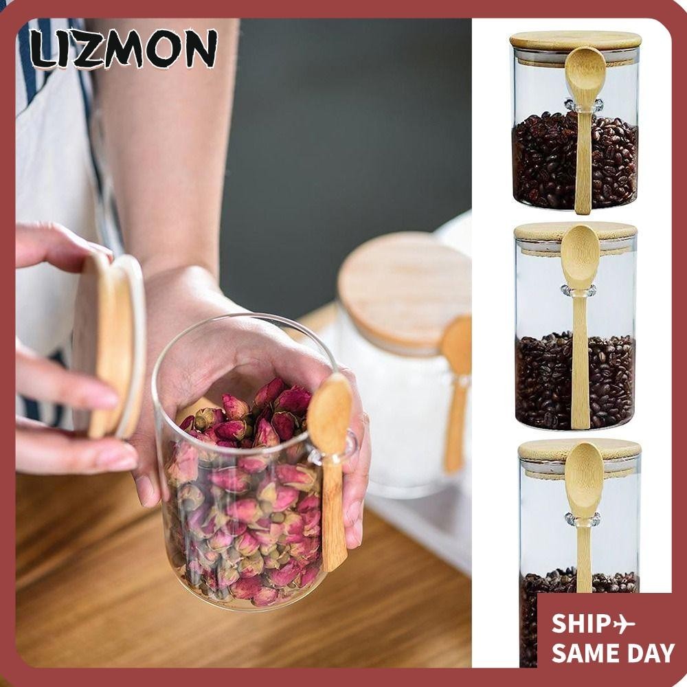Lizmon โหลแก้วใส สําหรับใส่อาหาร ข้าวโอ๊ต กาแฟ บาร์