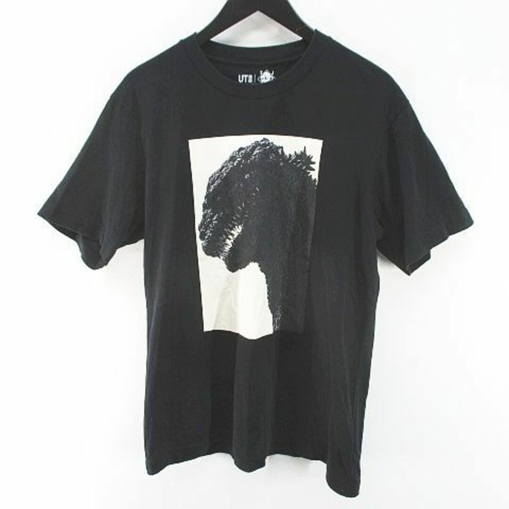 UNIQLO UT Thin Godzilla Short Sleeve T-shirt Cut &amp; Sewn M Black Black Cotton Direct from Japan Secondhand