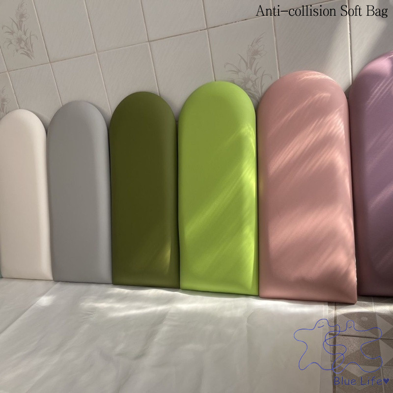 สติกเกอร์ฟองน้ําทาทามิ แบบนิ่ม ป้องกันการชน สีพื้น สําหรับติดผนังข้างเตียงเด็กอนุบาล