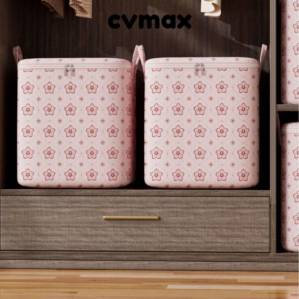 Cvmax ถังเก็บเสื้อผ้า,พร้อมที่จับเสื้อผ้าOrganizerถุงเก็บผ้านวม,พับกันฝุ่นขนาดใหญ่ความจุตู้เสื้อผ้าSortingถังสําหรับHome
