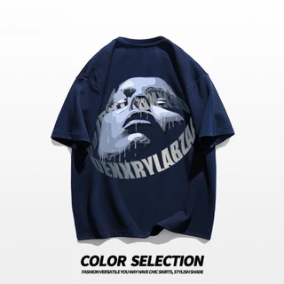 TeeTwoOneสไตล์อเมริกันวินเทจ"DEKKRYLABZAA" ผ้าคอตตอน100% ไม่ต้องรีด ไซส์ใหญ่ เสื้อยืดทรงหลวม ผู้ชายและผู้หญิง【COD】