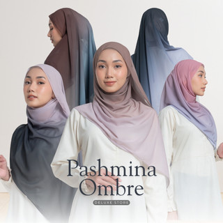 Pashmina Gradasi Two Tone , Pashmina Ombre , Pashmina 2 Warna Bahan Ceruty Babydoll Panjang 180cmx75cm , Finishing Jahit Tepi