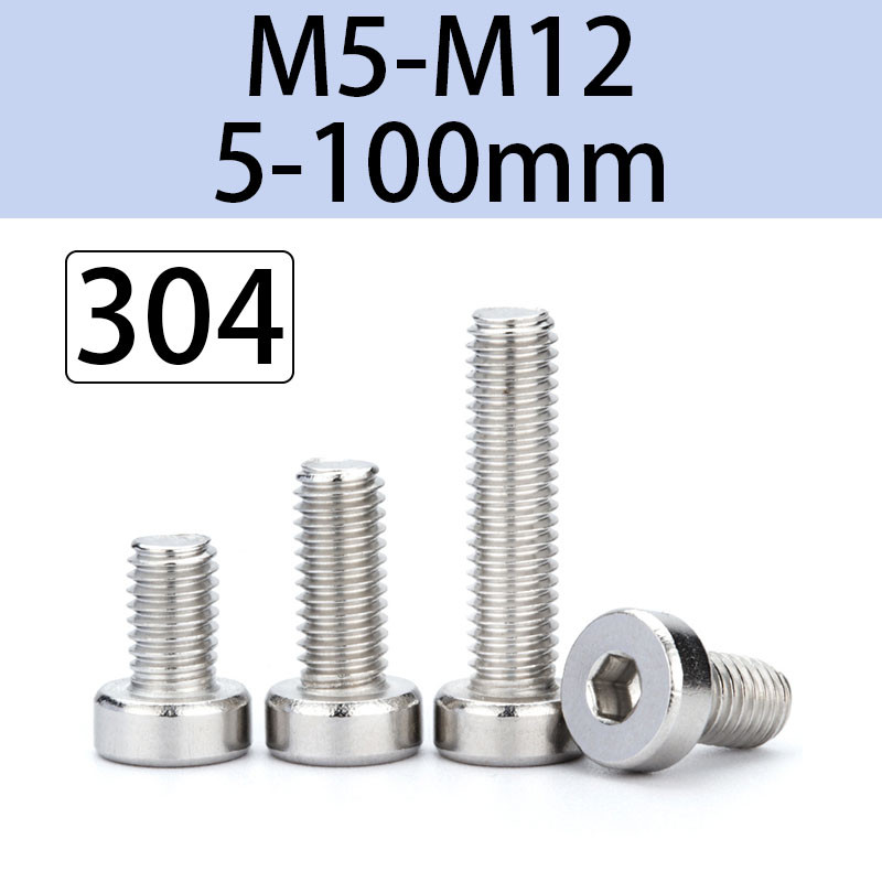 น็อตหัวจมบาง 304 น็อต สกรู หัวจม 6 เหลี่ยม M5/M6/M8/M10/M12