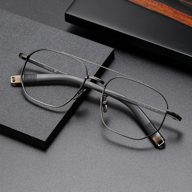 สไตล์ใหม่ Dita สไตล์เดียวกัน Ultra-Light Pure Titanium กรอบแว่นตาชาย 07518 Anti-Blue Light Double-Beam Retro แว่นตา