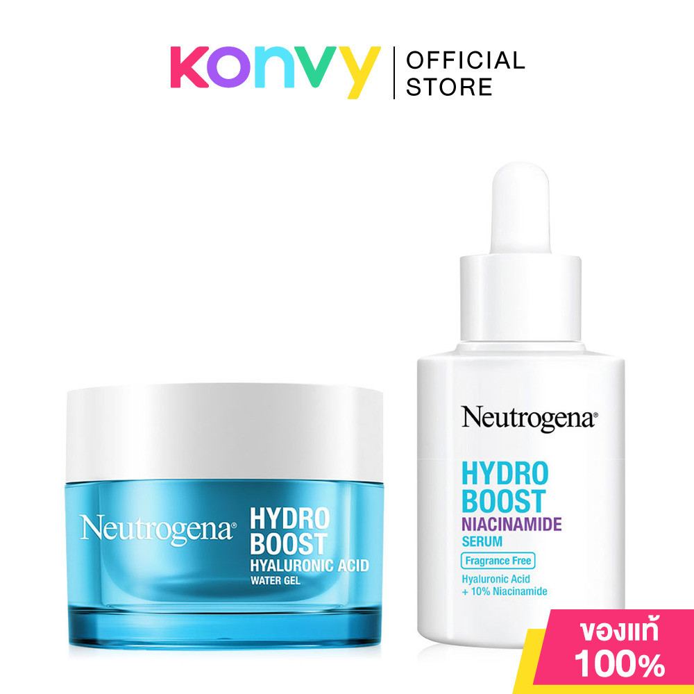 Neutrogena Set 2 Items Hydro Boost Water Gel 50g + Niacinamide Serum 30ml เซทผลิตภัณฑ์บำรุงผิวหน้า.
