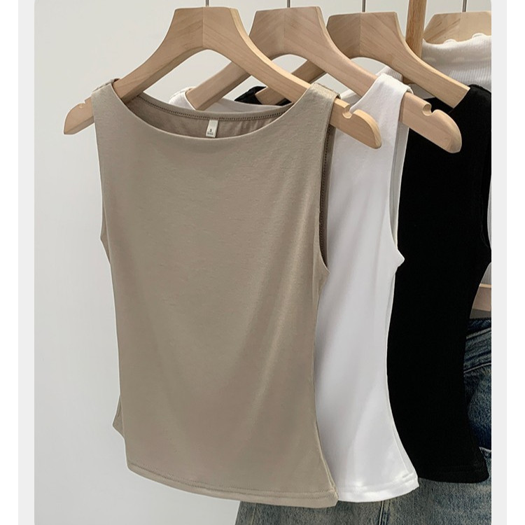 83766 เสื้อกั๊กกีฬาแขนกุดทรงเข้ารูปย้อนยุค