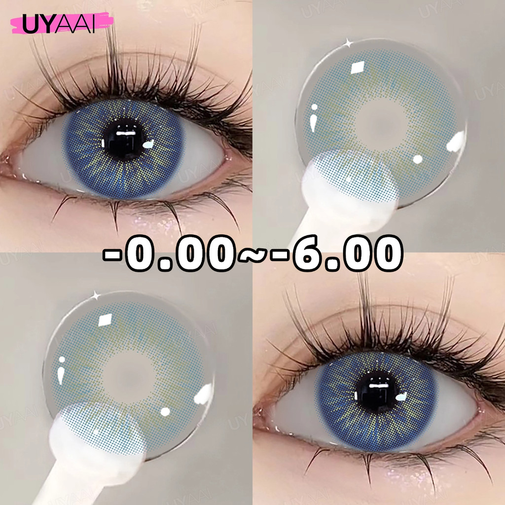 คอนแทคเลนส์ [0.00~-6.00] UYAAI x FRESHLADY PATTAYA ชุดคอนแทคเลนส์สี 14.2 มม. สีน้ําเงิน สีเทาเข้ม รา