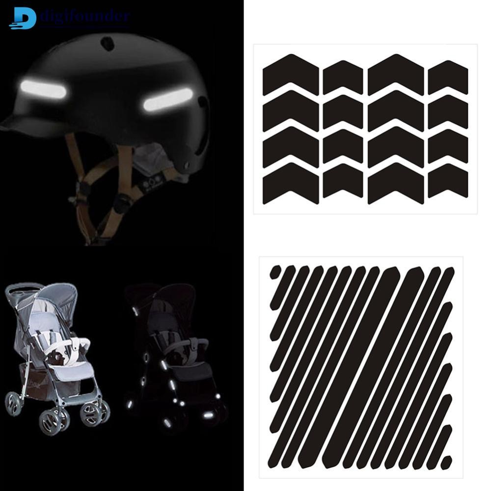 DGF รถจักรยานยนต์ที่มองไม่เห็นสีดําสติกเกอร์สะท้อนแสง Arrow สไตล์เทปสะท้อนแสงสําหรับหมวกกันน็อคจักรยานรถจักรยานยนต์