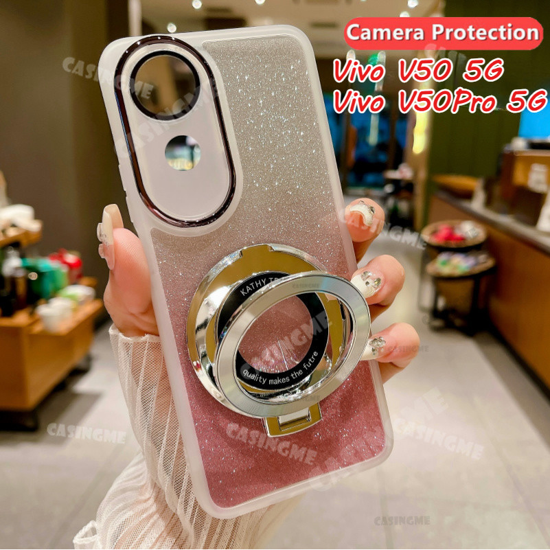 Vivo V50 V50Pro 5G 2025 Bling แม่เหล็กดูดวงเล็บปลอกอ่อนสําหรับ VivoV50 Vivo V50 5G V50Pro V 50 Pro 4