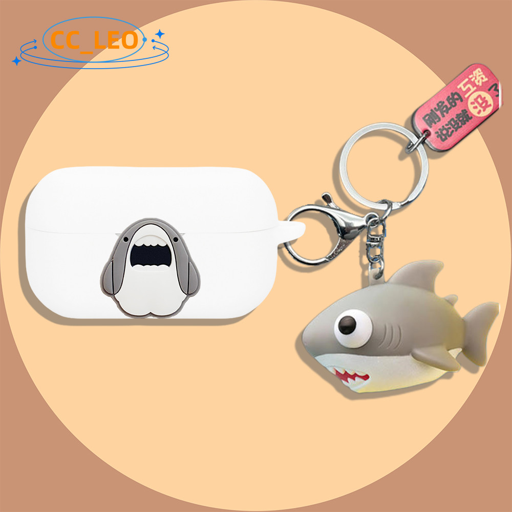 Suitable for Technics EAH-AZ100 Case Cartoon Shark Astronaut Keychain Pendant Silicone Soft Case Pan