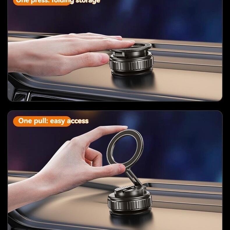 ขาตั้งมือถือพกพาขนาดเล็ก ที่ยึดแม่เหล็กแบบสุญญากาศ ปรับมุมมอง 3 แกน พับเก็บได้ ยึดเกาะแรง มั่นคงไม่ทำลายรถ-712 - รูปที่ 3