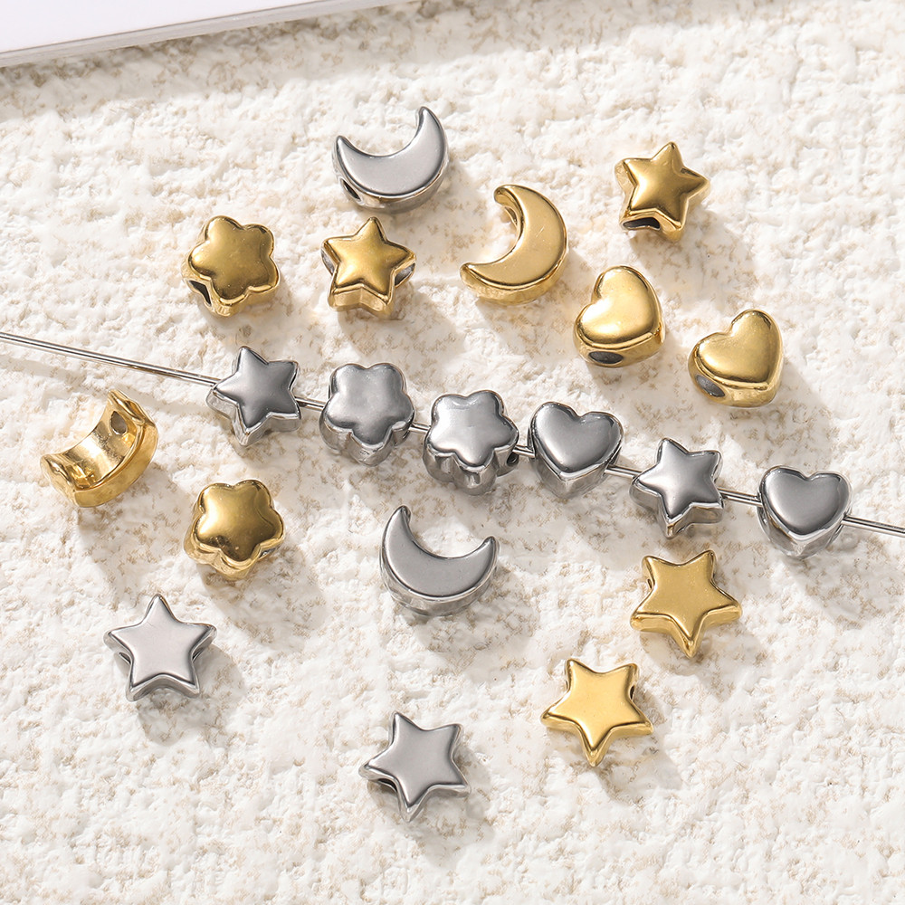 St. kunkka 5 ชิ้นสแตนเลสสูญญากาศชุบ Spacer ลูกปัดสามารถใช้สําหรับ DIY สร้อยคอสร้อยข้อมือทํา
