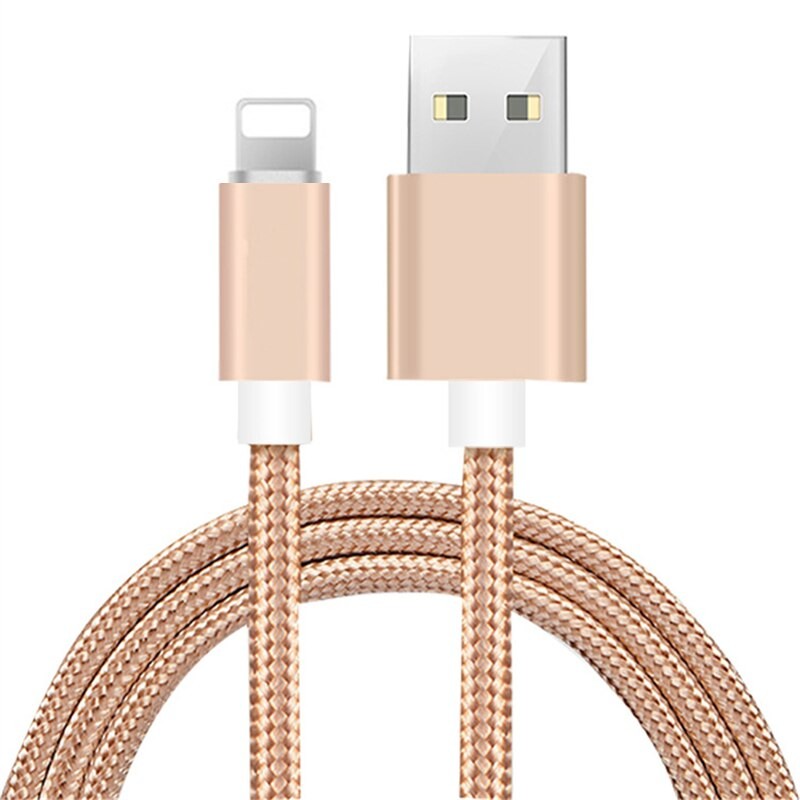 สายชาร์จข้อมูลแบบถักไนลอนหรู สำหรับชาร์จเร็ว รองรับ Apple รองรับ iPhone ความยาว 1M 2M