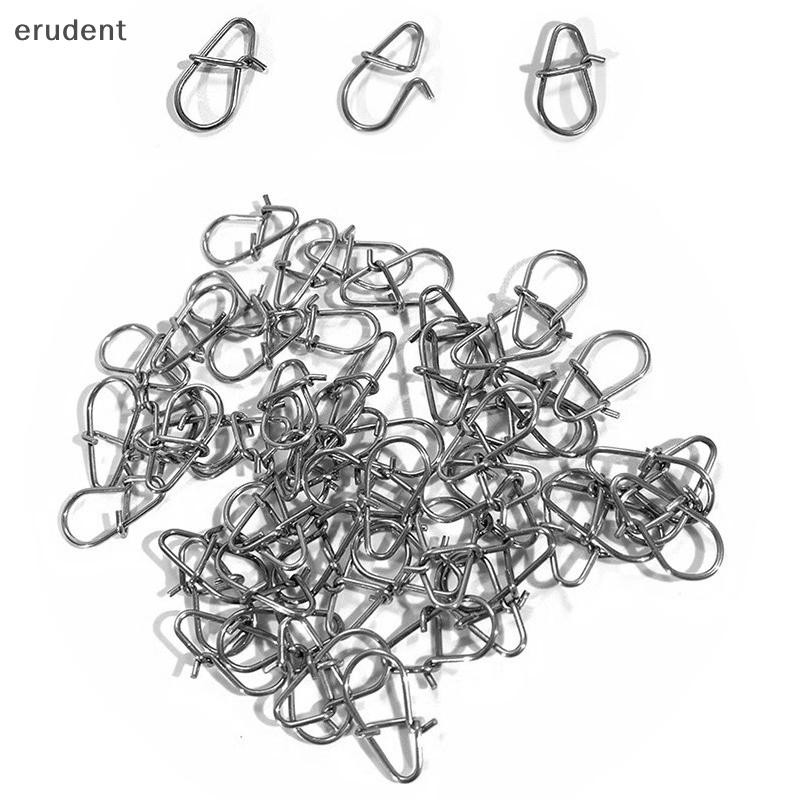 Erudent 100 ชิ้นคลิปตกปลา Fast Crankbait Snaps เหยื่อตกปลาตัวเชื่อมต่อตกปลาน้ําเค็ม Duo ล็อคล่อสแตนเลสใหม่