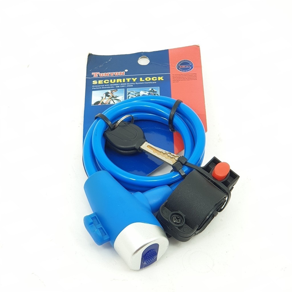 LOCAL789 สายล็อคจักรยาน 12x1000mmสีฟ้า TY579 ร้านอยู่ในไทย