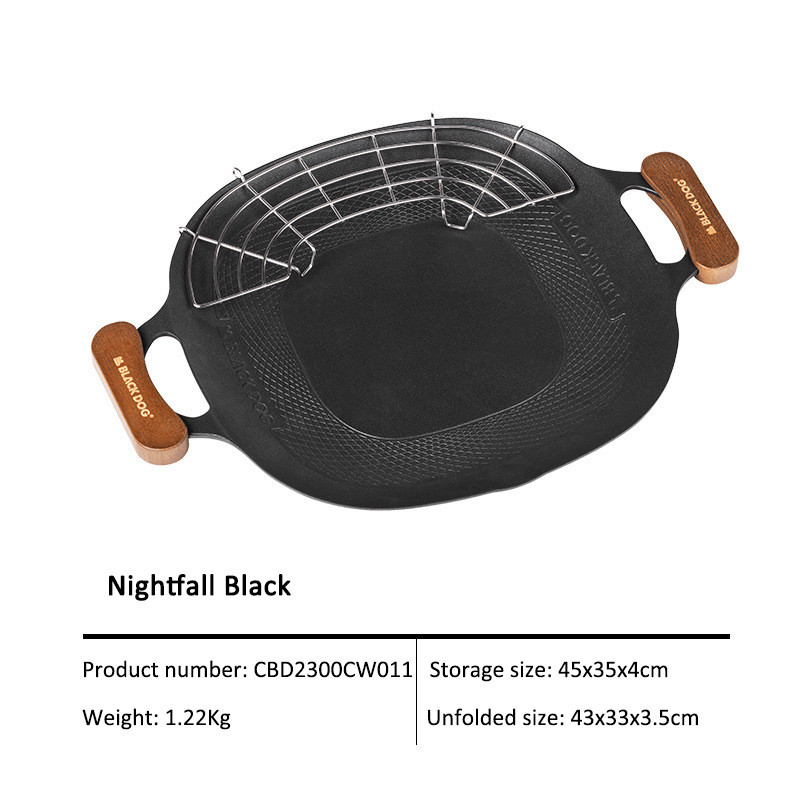Blackdog Outdoor Camping ถาดบาร ์ บีคิวอลูมิเนียม Non Stick เคลือบกระทะทอดฉนวนกันความร ้ อน Anti Scalding ถาดบาร ์ บีคิว