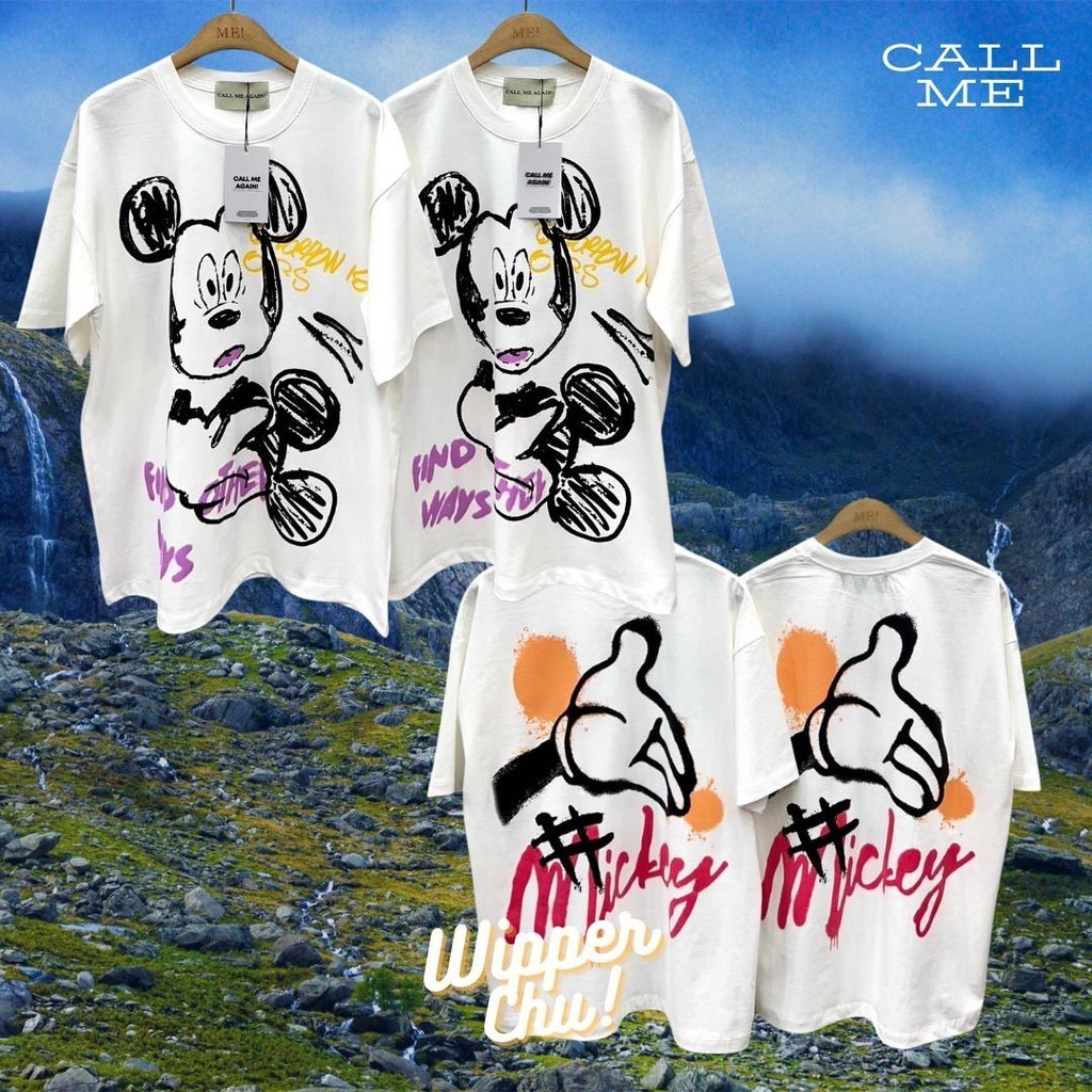 เสื้อยืด Oversize “ Mic Fine other way " สกรีนหน้าหลังคอกลม ผ้าไม่บาง ไม่ย้วย [Korea Cotton] CMA