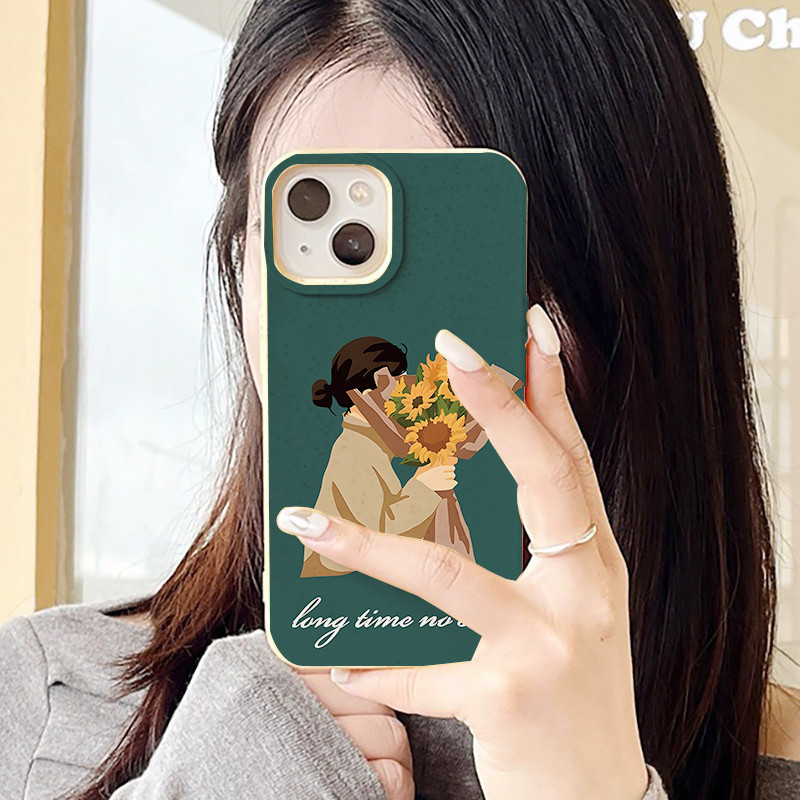 สำหรับ iPhone 11 13 For เคสไอโฟน14 15 12 Pro Max X XR XS MAX 6 7 8 14 15 Plus 12 13 MINI คู่รักซีรีส์ Sunflower รุ่น เคส ราคา ถูกที่สุด ดีลบีเคเค แกลเลอรีภาพที่ 2