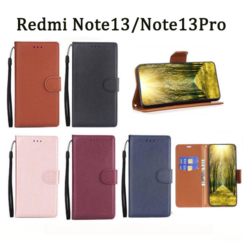 Redmi Note13 Pro เคสโทรศัพท์หนัง ฝาพับ ล็อค Redmi Note13 Note13Pro 13C 12 12C Note12 4G/5G Note12 Pro พร้อมช่องใส่บัตร