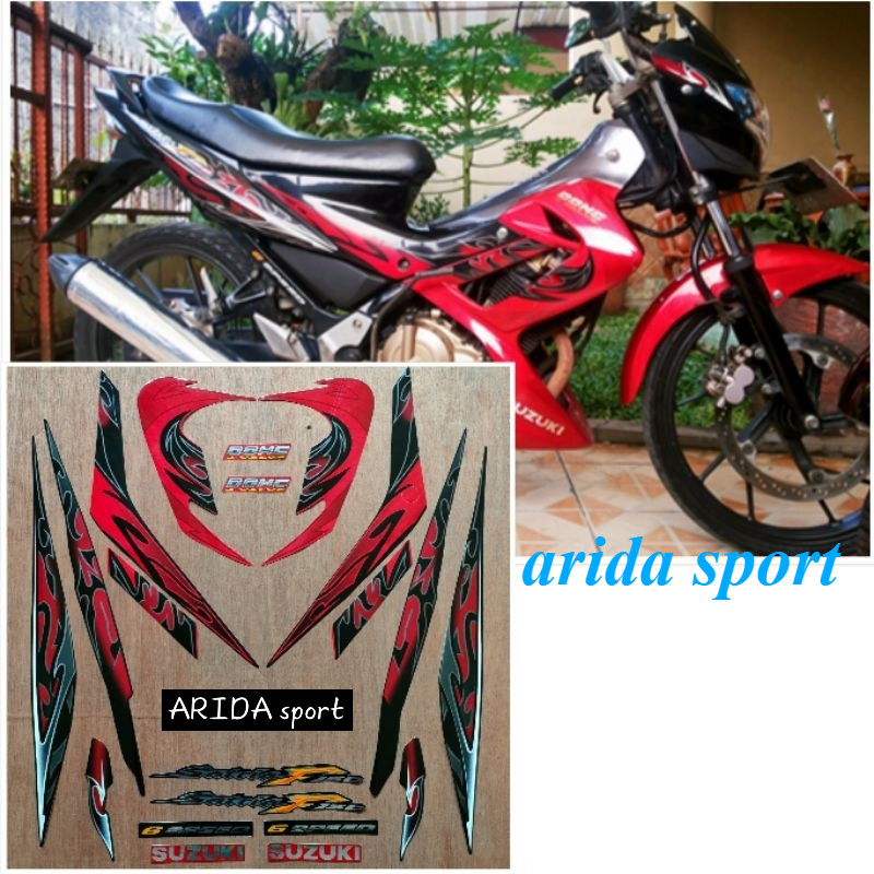 MERAH สติ๊กเกอร์ Striping Suzuki Satria F150 fu f 150 fu red black 2010 motif ดั้งเดิม