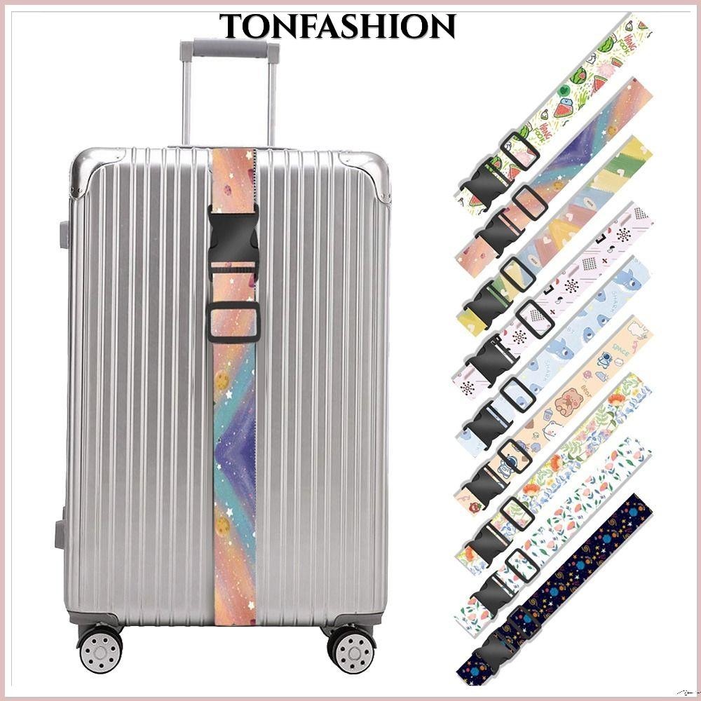 Tonfashion สายรัดกระเป๋าเดินทาง หลากสี ทนทาน พิมพ์ลาย ปรับได้ อุปกรณ์เสริม สําหรับตั้งแคมป์ เดินทาง