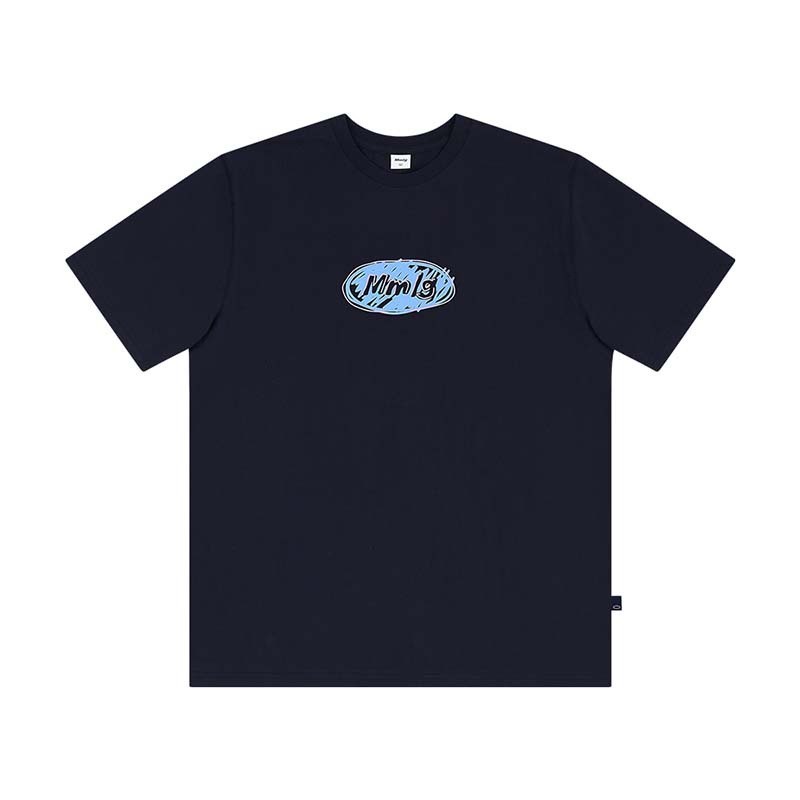Trendy 87mm MMLG lettering graffiti logo print cotton short-sleeved T-shirt loose and versatile unisex top
