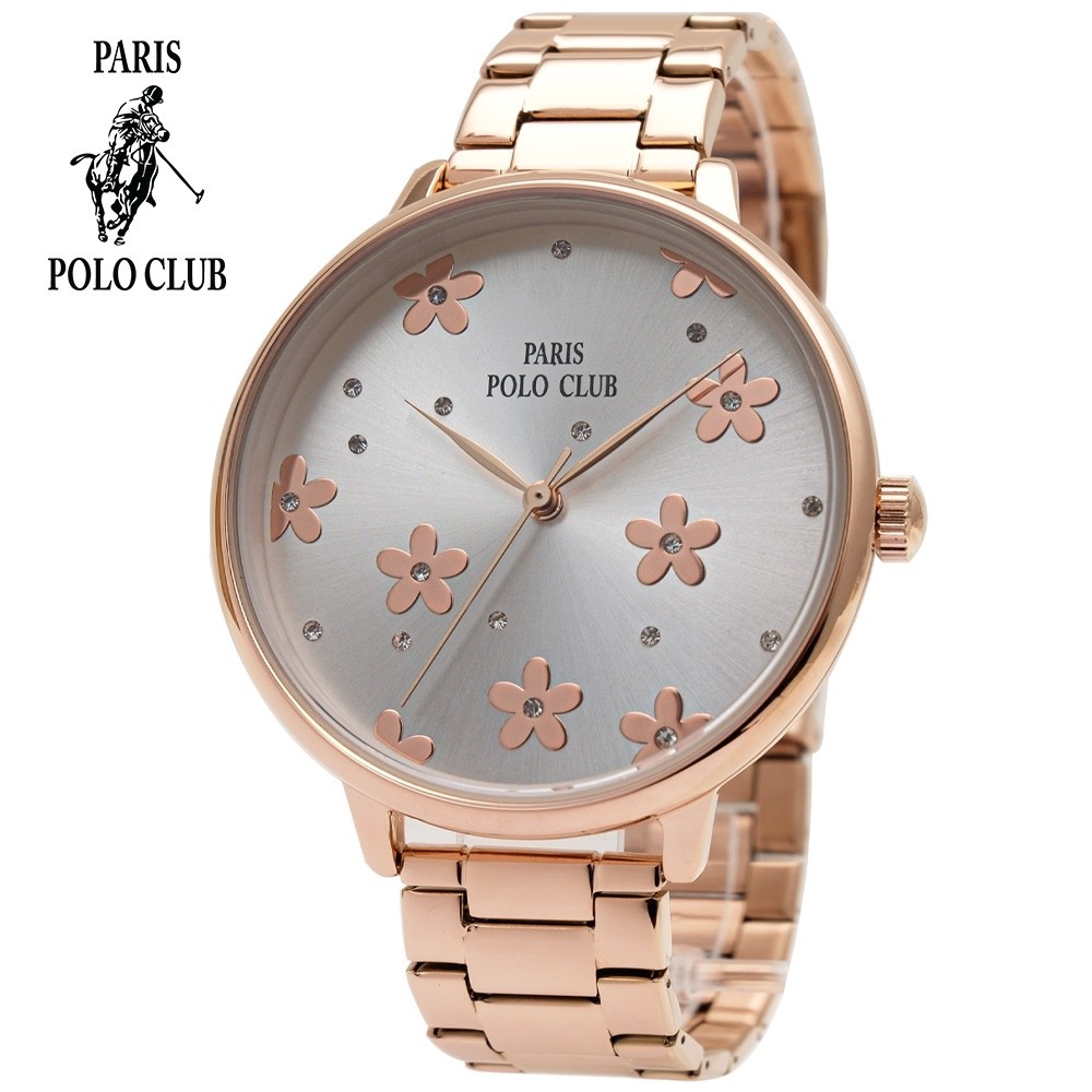 นาฬิกาสายหนัง Paris Polo Club นาฬิกาข้อมือผู้หญิง สายสแตนเลส รุ่น PPC-220520L