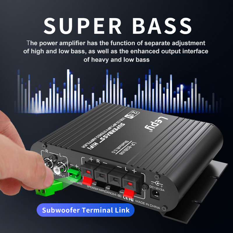 [Shopee Choice] รุ่นอัพเกรด Mini Car Amplifier Audio HiFi Sound Cars Home Amplifiers USB Biuetooth MP3 เครื่องเล่นเพลงพร้อมรีโมทคอนโทรล