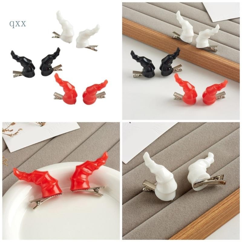 Ch*【พร้อมส่ง】กิ๊บติดผม รูปเขาปีศาจ ดึงดูดสายตา 2 ชิ้น สําหรับผู้หญิง วัยรุ่น สไตล์โกธิค กิ๊บฮาโลวีน งานรื่นเริง พาร์