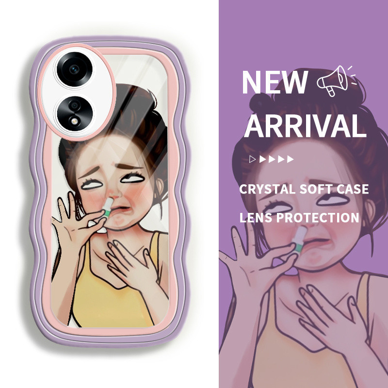 กรณี HP สําหรับ Oppo A58 4G สําหรับ OppoA58 OPOP 0PP0 A58 OP ปลอก Softcase Kesing Lucu โทรศัพท์ Cess