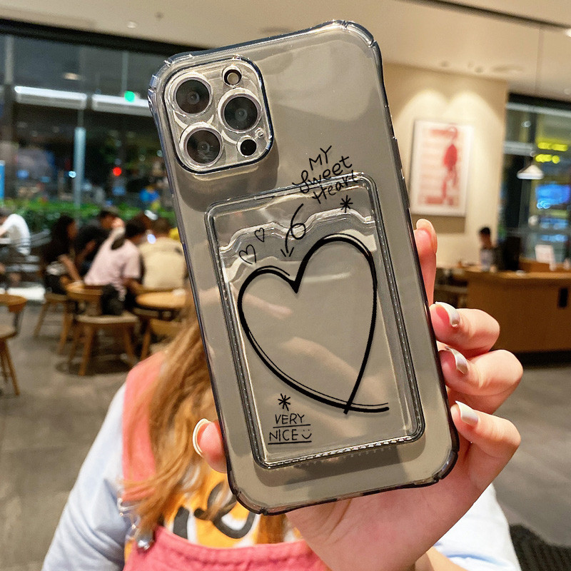 สำหรับไอโฟน 11 เคส พร้อมผู้ถือบัตร 15/11promax/15pro/12/13/14/7plus/7/8/XR/X/XS/XSMAX อ่อนนุ่ม เคสบัมเปอร์ เคสมือถือ