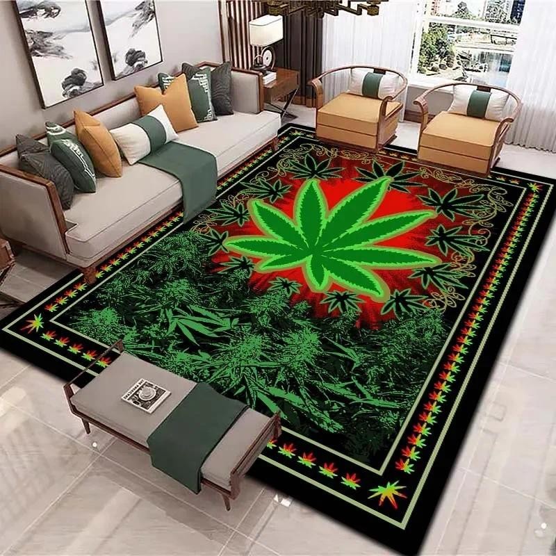Bob Marley Reggae พรมปูพื้น พิมพ์ลายใบเมเปิ้ล สไตล์ Jamaican สําหรับตกแต่งห้องนั่งเล่น ห้องนอน