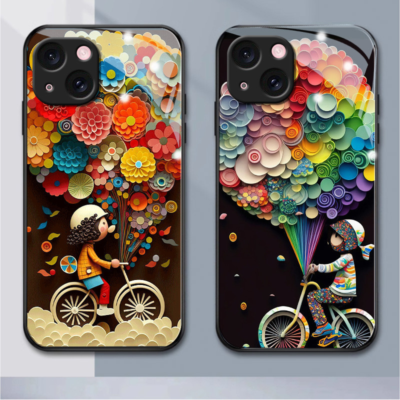 A surnameZZDIY เคสกระจก ซิลิโคนนิ่ม กันกระแทก สําหรับ iphone15 14 11 13 12 XS max mini 5 6 6s plus 8