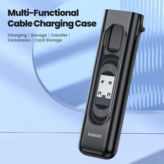 Toocki เคสชาร์จ 5-in-1 สายเคเบิล USB C ถึง USB C ความเร็วสูง 60 วัตต์ และพินสำหรับเสียบการ์ดข้อมูล Micro Type C 1OS