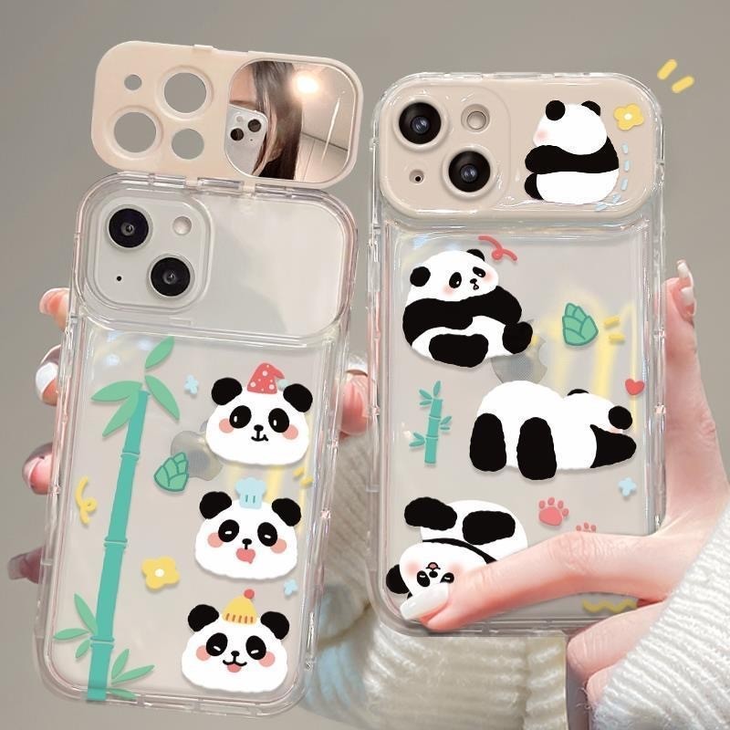 สำหรับ iPhone 1115 14 13 12 Pro MAX 7 14 Plus XS MAX พร้อมแว่นกันแดด Selfie Kitten Bamboo Panda Pattern เคสโทรศัพท์ฝาพับ