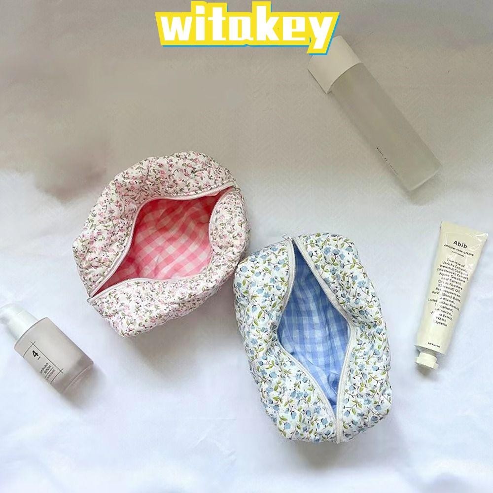 Witakey กระเป๋าเครื่องสําอาง พิมพ์ลายดอกไม้ ขนาดใหญ่ สําหรับผู้หญิง 2023
