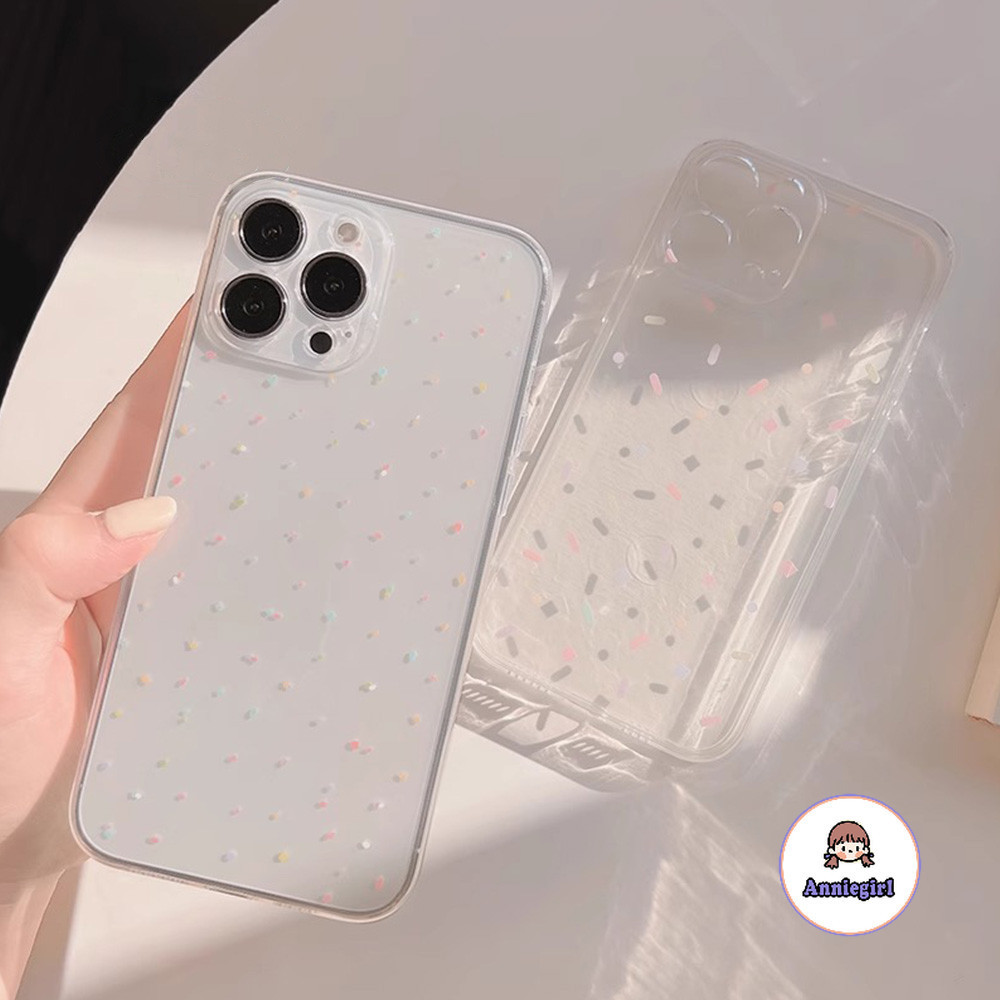 Simple สีสันจุดใสเคสโทรศัพท์สําหรับIphone 11 15 16 Pro Max 16plus 12 14 13 Promax XS XR 7 8Plusป้องกันสิ่งสกปรกนุ่มTPUโทรศัพท์ปกหลัง
