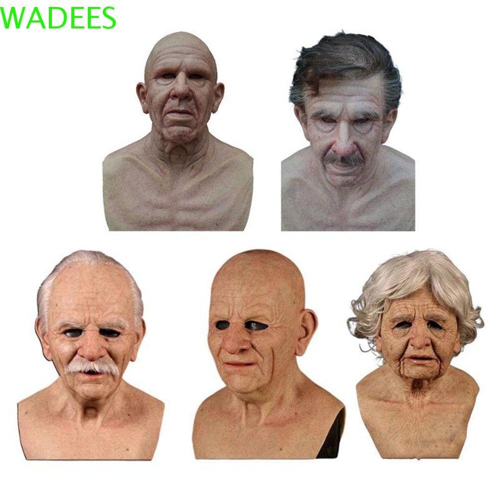 Wadees หน้ากากคนแก่ ไร้สารพิษ ใส่สบาย สําหรับตกแต่งปาร์ตี้ฮาโลวีน