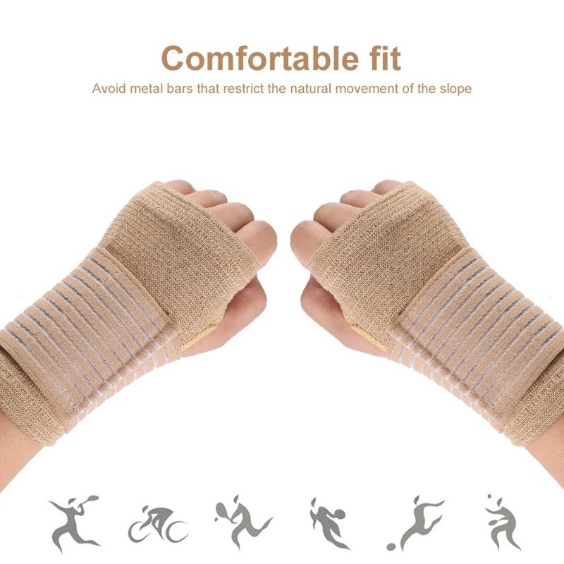 สายรัดข้อมือ ผ้าไนล่อน แบบยืดหยุ่น อุปกรณ์เสริม สําหรับออกกําลังกาย เล่นฟิตเนส โรคข้ออักเสบ