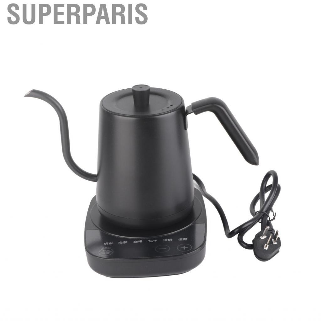 Superparis Gooseneck Electric Kettle  Insulated Pour Over Coffee Black for Office