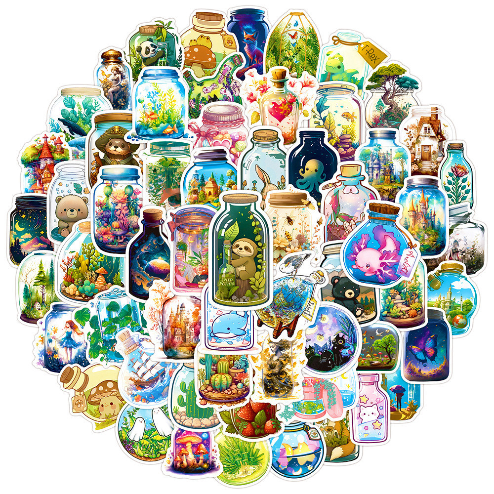 100Pcs/Set ❉ Bottle World Art Series B Stickers ❉ DIY Fashion Waterproof Decals Doodle Stickers