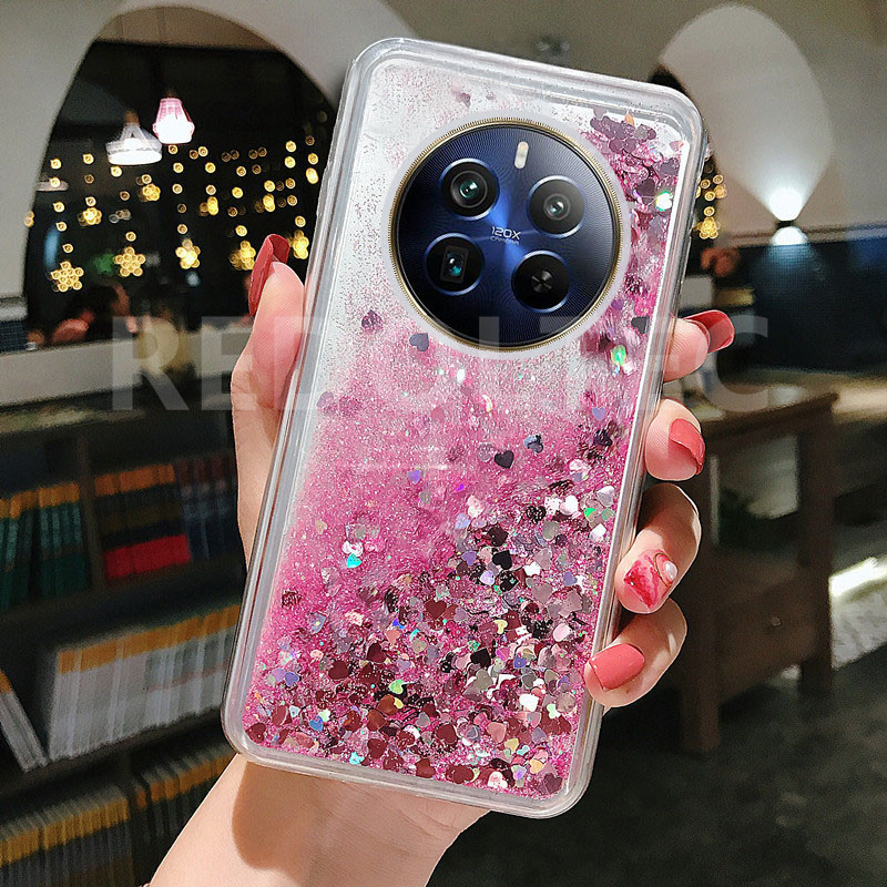 เคส Realme 12 Pro+ 5G 12 Plus 12+ 5G เคสโทรศัพท์มือถือ ซิลิโคน มีทรายไหล แต่งกลิตเตอร์ ระยิบระยับ สําหรับ Realme 12 Pro Plus