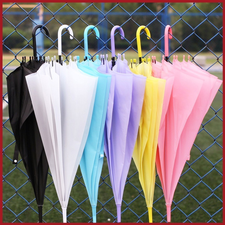 ร่มกันฝน กันuv สีสันสดใส แฟชั่น Umbrella☔ เนื้อร่มโปร่งแสง ด้ามยาว