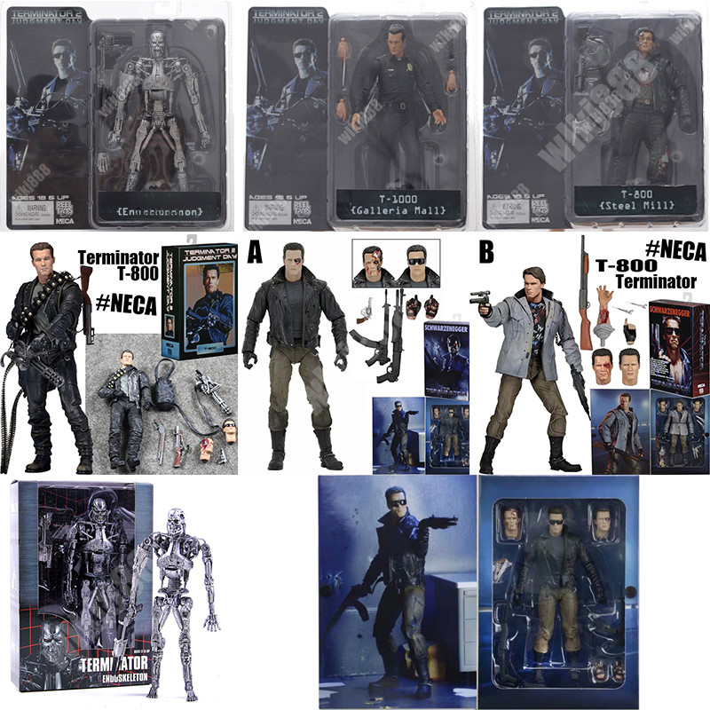 Schwarzenegger Terminator 2 โมเดลฟิกเกอร์ T-800 T-1000 NECA สําหรับตกแต่ง